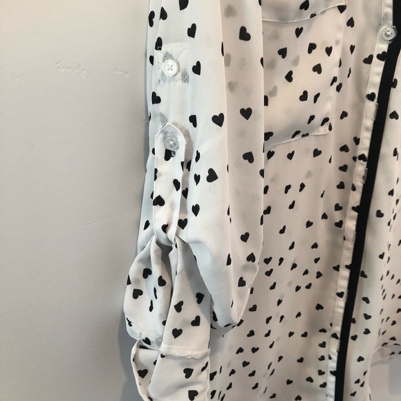 Express White Black Button Up Shirt Sz Small - Picture 4 of 7
